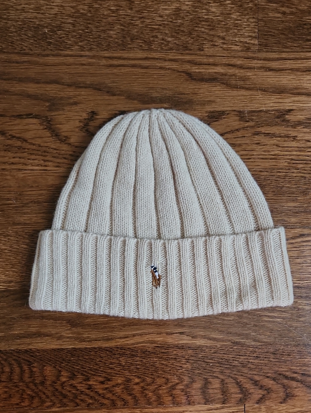 Polo by Ralph Lauren Ribbed Cuff Wool Blend Beanie - Cream
